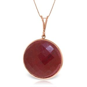 NECKLACE WITH CHECKERBOARD CUT DYED ROUND RUBY
